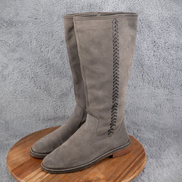 Ugg Australia Wilder Riding Boots Womens Size 8 Gray Tall Suede Boots 1008967 - Picture 3 of 6